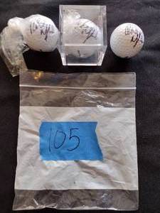 lot 105 image: 3 Signed golf balls