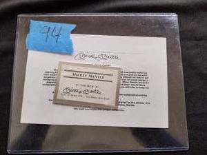 lot 94 image: Mickey Mantel the calling card certified