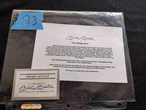 lot 93 image: Mickey Mantel the calling card certified