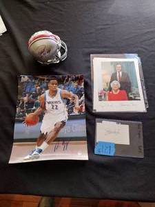 lot 121 image: Assorted autographed memorabilia with certifications