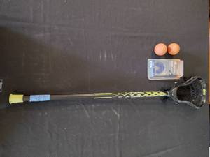 lot 148 image: STX lacrosse stick stallion 6000, shock doctor GEL MAX mouth guard adult size, 2 lacrosse balls
