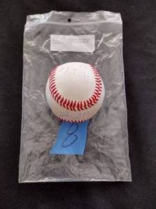 lot 8 image: Mike Trout angles and Bryce Harper Nationals signed baseball ACE certified