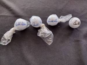 lot 110 image: 4 unknown uncertified signed golf balls
