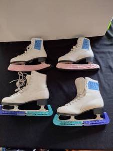 lot 165 image: White figure skates womens size 5 and size 8