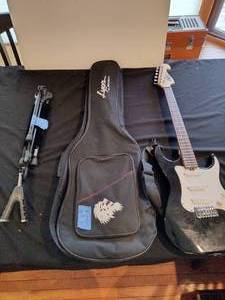 lot 23A image: Lyon electric guitar by Washburn case and stand included