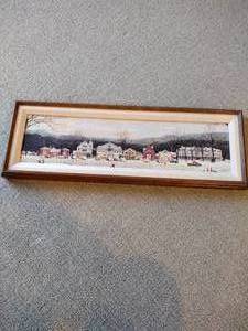 lot 190 image: The Norman Rockwell gallery 1992 Main Street stock bridge canvas