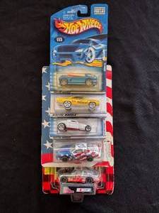 lot 195 image: Hot Wheels & racing champions set of 5 cars in original packaging