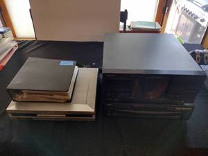 lot 206 image: Vintage CD player with 300 CDs, and corresponding music folder from 1970s-early 2000s, Sony DVD player and recorder, and CD player
