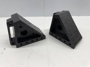 lot 93 image: Extreme Max Heavy-Duty Solid Rubber Wheel Chock with Handle 5001.5772