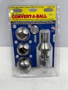 lot 111 image: Convert-A-Ball 3-Ball Set - 1-78, 2, 2-516 with 1 Nickel Plated Shank