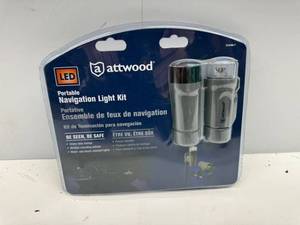 lot 123 image: Attwood Clamp-On Portable LED Light Kit - Marine Gray - 14190-7