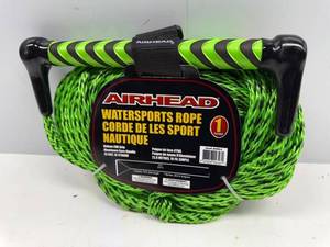 lot 131 image: EVA Grip Handle Water Ski Tow Rope, 75 ft. - Green