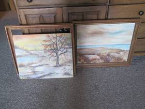 lot 21 image: Vintage framed oil paintings...