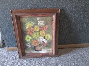 lot 24 image: Vintage framed Oil painting...