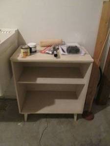 lot 38 image: Shelf with painting supplies...