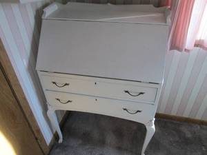 lot 198 image: Vintage painted drop front secretar...