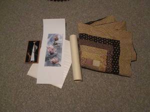 lot 41 image: Quilt and artwork...