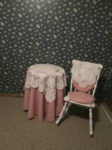 lot 43 image: Cute table and rocking chair...