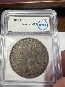 lot 7 image: 1886-O Morgan Silver Dollar, Graded, AU50