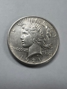 lot 10 image: 1921 PEACE DOLLAR, HIGH RELIEF, FREE SHIPPING & INSURANCE
