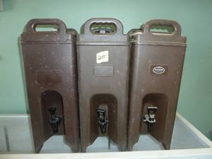 lot 215 image: HotCold Beverage Dispensers x 3