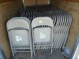 lot 245 image: Steel Party Chairs Gray x 12