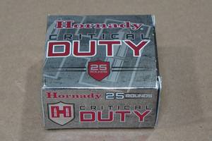 lot 154 image: 25 Hornady Critical Duty 9mm Luger P 135 Gr Flexlock Ammo