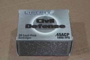 lot 166 image: 20 Liberty Civil Defense .45 ACP 78 Gr LA-CD Ammo