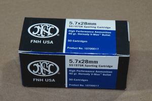 lot 187 image: 50 FNH 5.7 x 28mm 40 Gr Hornady V-Max Ammo