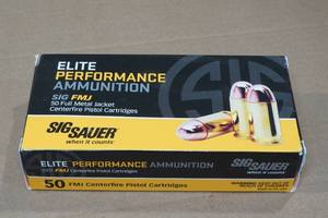 lot 198 image: 50 Sig Sauer Elite 10mm Auto 180 Gr FMJ Ammo