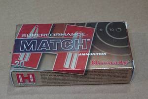 lot 219 image: 20 Hornady Performance Match .223 Rem 75 Gr BT HP Ammo