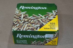 lot 224 image: 525 Remington Golden Bullet .22 LR Plated HP Ammo