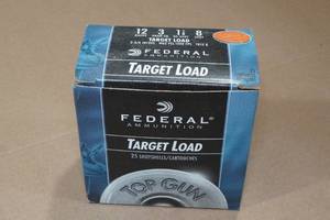 lot 231 image: 25 Federal Top Gun 12 Gauge 2-34 8 Shot Shotshells