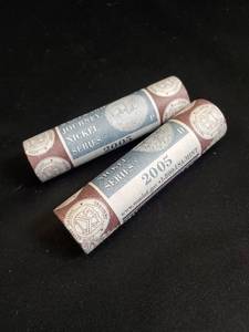 lot 37 image: 2005 and 2009 United States Mint Coin Rolls - Nickels and Cents