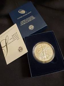 lot 63 image: 2020 American Eagle One Ounce Silver Uncirculated Coin with Certificate