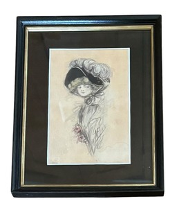 lot 72 image: Vintage Edwardian The Widow Framed Print by Hamilton King