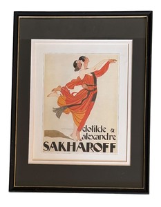 lot 74 image: Clotilde and Alexandre Sakharoff Promotional Framed Print by George Barbier