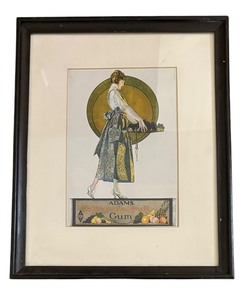 lot 102 image: Adams California Fruit Gum Advertisement Framed Print