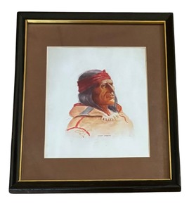 lot 80 image: Chief Joseph Framed Print by Charles M. Russell