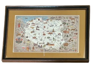 lot 167 image: Map of Poland Framed Print