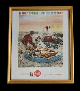 lot 199 image: Vintage Coca Cola Promotional Framed Print