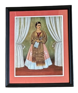 lot 200 image: Self Portrait Dedicated to Leon Trotsky Framed Print by Frida Kahlo