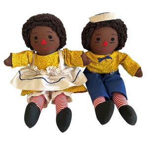 lot 64 image: Vintage Ethnic Raggedy Ann and Andy Type Dolls