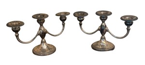 lot 144 image: Weighted Sterling Silver Candleholders