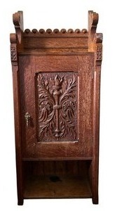 lot 147 image: Antique Wooden Wall Cabinet