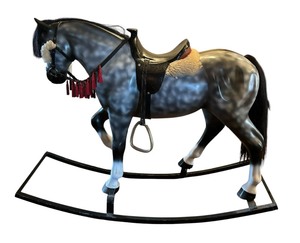 Antique Dapple Gray Rocking Horse