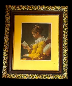 lot 213 image: Young Girl Reading Framed Print by Jean-Honore Fragonard