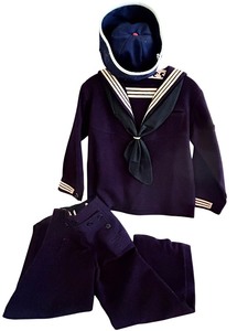 lot 89 image: Adorable Small Vintage Toddler  Childs Wool Sailors Suit and Hat