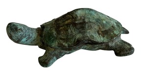 lot 237 image: Vintage Cast Bronze Alloy Turtle Figurine  Trinket Box