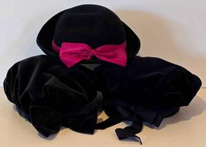 lot 125 image: Three Elegant Womens Black Hats